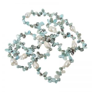 Larimar & Wild Pearl Necklace