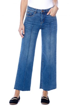 Olivia Wide Leg with Frayed Bottom Jeans