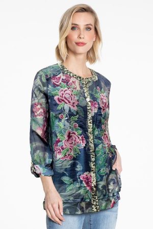 Embroidered Blouse with Tank by John Mark