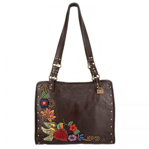 Mix It Up Beaded Leather Tote