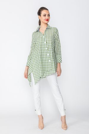 Olive Check Blouse by IC Collection