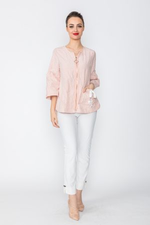 Peach & White Stripe Top from IC Collection