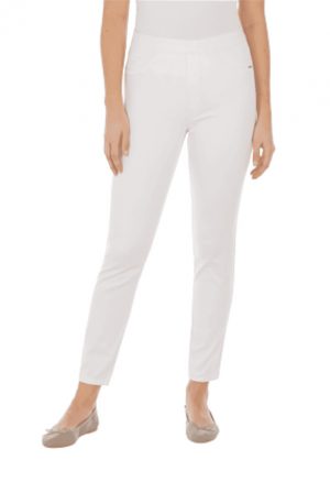 Pull-On Ankle White Jeans