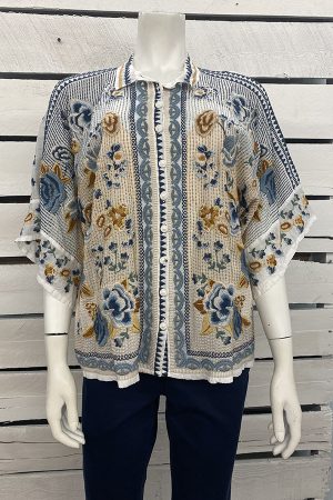 Minerva Embroidered Floral Blouse